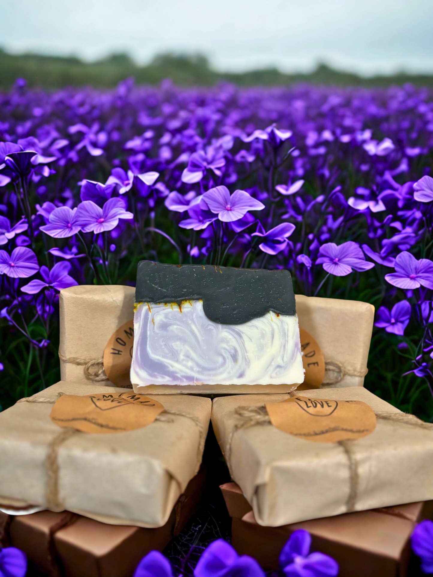 Black Violet & Saffron Tallow Soap - Large